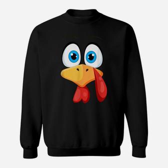 Funny Thanksgiving Shirts Turkey Face Costume Sweatshirt | Crazezy UK