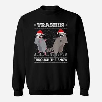 Garbage Gang Opossum Raccoon Ugly Christmas Sweater Sweatshirt | Crazezy