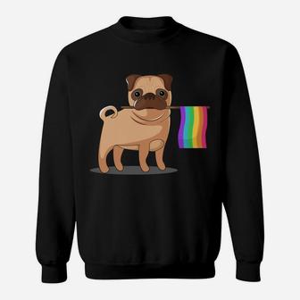 Gay Pride Flag Pug Hoodie - Dog Lgbt Pride Hoody Sweatshirt Sweatshirt | Crazezy UK