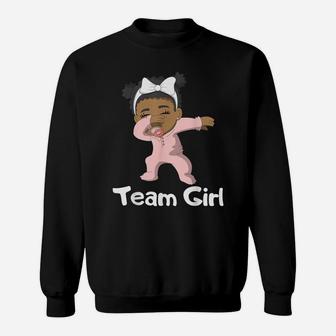 Gender Reveal Party Team Girl Cute Dabbing Black Baby Tee Sweatshirt | Crazezy