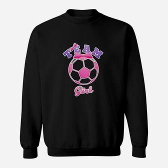 Gender Reveal Party Team Girl Pink Soccer Ball Sweatshirt | Crazezy
