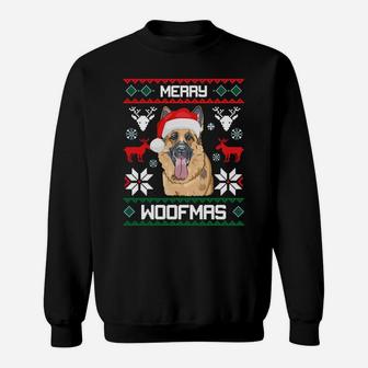 German Shepherd Merry Woofmas Sweatshirt Christmas Dog Gift Sweatshirt | Crazezy