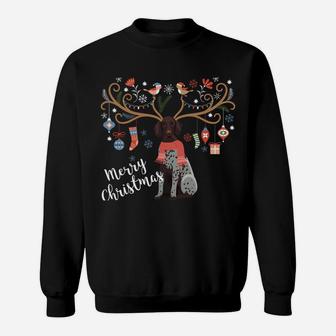 German Shorthair Pointer Christmas Reindeer Dog Sweatshirt Sweatshirt | Crazezy UK