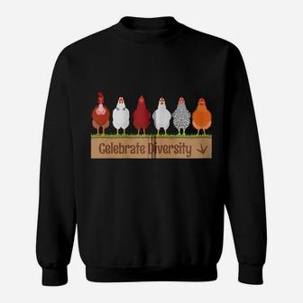 Gift For Chicken Lovers Farm Pet Celebrate Diversity Chicken Zip Hoodie Sweatshirt | Crazezy