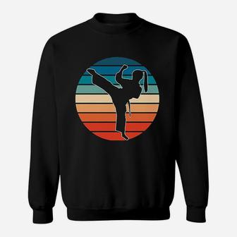 Girls Martial Arts Gift Karate Kickboxing Retro Design Pullover Sweatshirt | Crazezy