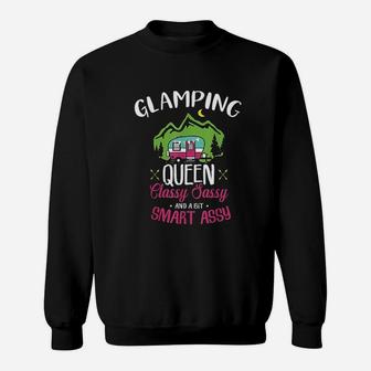 Glamping Queen Classy Sassy Smart Assy Camping Sweatshirt | Crazezy AU