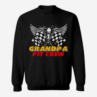 Grandpa Pit Crew Race Car Birthday Party Matching Family Sweatshirt | Crazezy