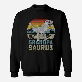 Grandpasaurus T Rex Dinosaur Grandpa Saurus Family Matching Sweatshirt | Crazezy