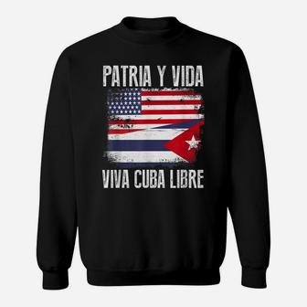 Half American Cuban Flag Vintage Cuba Men Women Sweatshirt | Crazezy UK