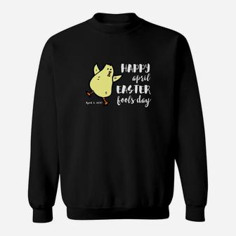 Happy April Easter Fools Day Funny Dancing Chick Sweatshirt | Crazezy AU