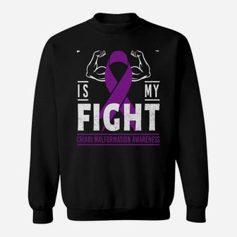 His Fight Is My Fight Chiari Malformation Awareness Ribbon Sweatshirt | Crazezy AU