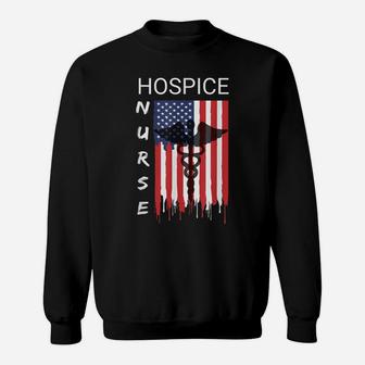 Hospice Nursing Proud & Cool Us Flag Patriot Shirt Sweatshirt | Crazezy