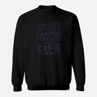 Husband And Wife Camping Partners For Life Men Women Sweatshirt | Crazezy