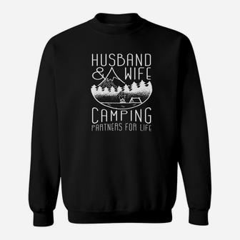 Husband Wife Camping Partners For Life Camper Sweatshirt | Crazezy UK