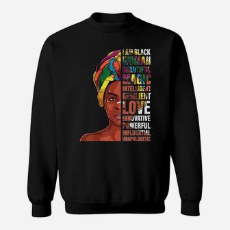 I Am Black Woman Afro African Woman - Black History Month Sweatshirt | Crazezy UK