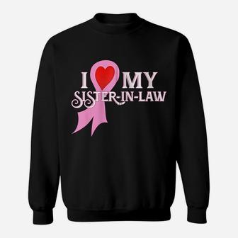 I Heartsupport My Sister In Law - Pink Ribbon Zip Hoodie Sweatshirt | Crazezy