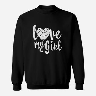I Love My Girls Mom Volleyball Cute Volleyball Mom Sweatshirt | Crazezy