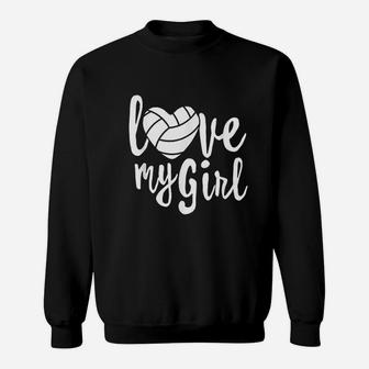 I Love My Girls Mom Volleyball Cute Volleyball Mom Sweatshirt | Crazezy UK