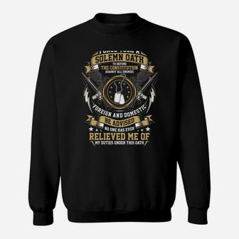 I Once Took A Solemn Oath To Defend A Constitution Veteran Sweatshirt | Crazezy CA