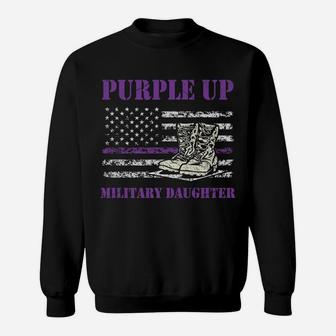 I Purple Up Military Kids Military Child Month Army Daughter Sweatshirt | Crazezy UK