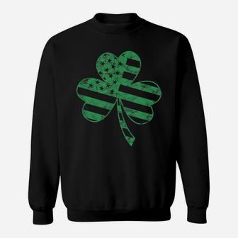 Irish American Flag Vintage Shamrock St Patricks Day Sweatshirt | Crazezy