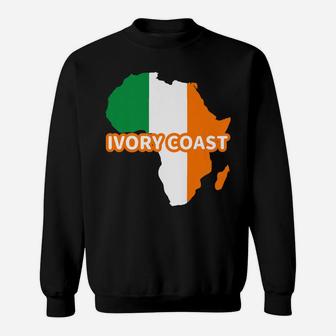 Ivory Coast Ivorians Pride Flag Map Africa Print Sweatshirt | Crazezy