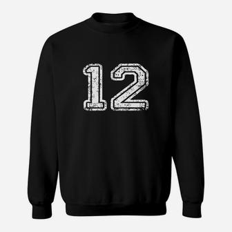 Jersey Number 12 Twelve T-shirt Football Number Sports Sweatshirt | Crazezy