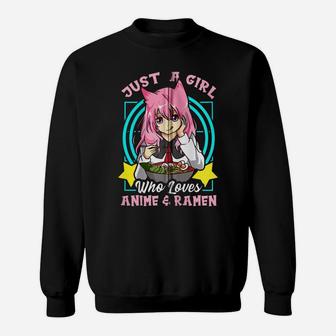 Just A Girl Who Loves Anime And Ramen Bowl Gift Zip Hoodie Sweatshirt | Crazezy AU