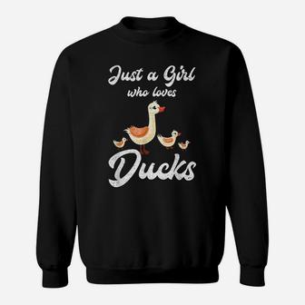 Just A Girl Who Loves Ducks Cute Animal Bird Goose Sweatshirt | Crazezy