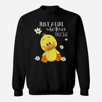 Just A Girl Who Loves Ducks - Cute Duck Lover Owner Gift Sweatshirt | Crazezy