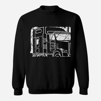 Just A Girl Who Loves Her Trucker Fun Semi Truck Sweatshirt | Crazezy