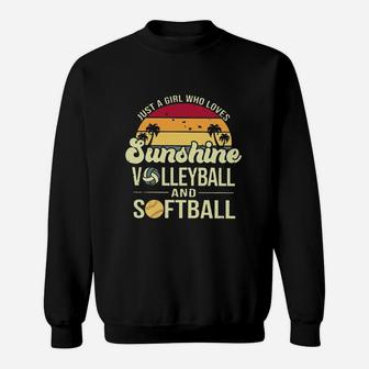 Just A Girl Who Loves Sunshine Volleyball And Softball Sweatshirt | Crazezy