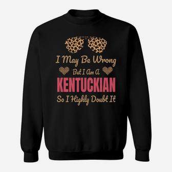 Kentuckian Leopard Print Kentucky Cute Funny Saying Gift Sweatshirt | Crazezy