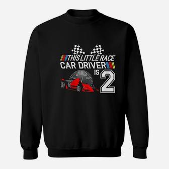 Kids 2 Year Old Race Car Birthday 2nd Racing Party Gift Sweatshirt | Crazezy