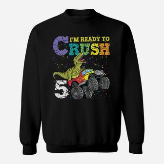 Kids 5 Years Old 5Th Birthday Dinosaur Trex Shirt Boy Girl Gifts Sweatshirt | Crazezy CA