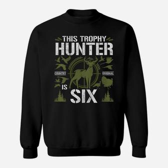 Kids 6 Year Old Hunting Birthday Party Duck Deer Hunter 6Th Gift Sweatshirt | Crazezy UK