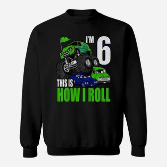 Kids 6 Years Old 6Th Birthday Monster Trucks Shirt Boys Sweatshirt | Crazezy AU