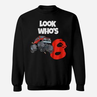 Kids 8Th Birthday Monster Truck T Shirt | 8 Year Old Boy Gift Sweatshirt | Crazezy CA