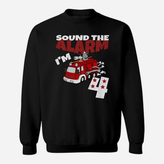 Kids Birthday Gift For Kids With That Fire Truck 4Th Birthday Sweatshirt | Crazezy DE
