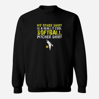 Kids Cool Youth Softball Pitcher Funny Cute Gift Girl Sweatshirt | Crazezy