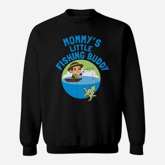 Kids Fishing Buddy Boys Mommys Little Fishing Buddy Sweatshirt | Crazezy UK