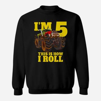 Kids Monster Truck 5Th Birthday T Shirt Boy 5 Year Old Gift Tee Sweatshirt | Crazezy