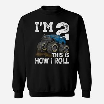 Kids Monster Truck Rally 2Nd Birthday Party Shirt - Second Bday Sweatshirt | Crazezy