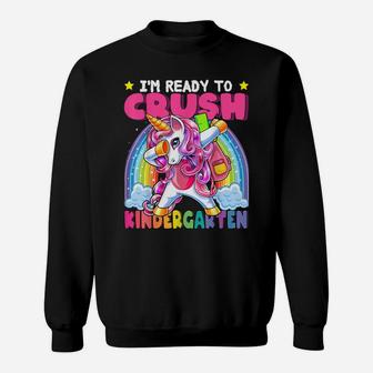 Kindergarten Dabbing Unicorn Back To School Shirt Girls Gift Sweatshirt | Crazezy