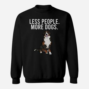 Less People More Dogs Bernese Mountain Dog Funny Introvert Sweatshirt | Crazezy CA