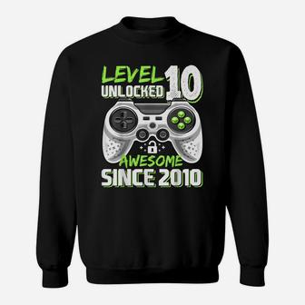 Level 10 Unlocked Awesome 2010 Video Game 10Th Birthday Gift Sweatshirt | Crazezy