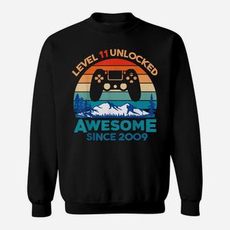 Level 11 Unlocked Birthday 11 Years Old Awesome Since 2009 Sweatshirt | Crazezy
