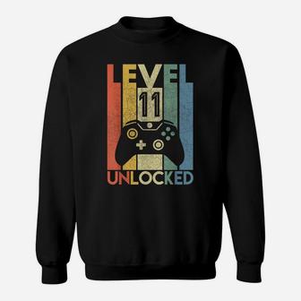 Level 11 Unlocked Shirt Funny Video Gamer 11Th Birthday Gift Sweatshirt | Crazezy