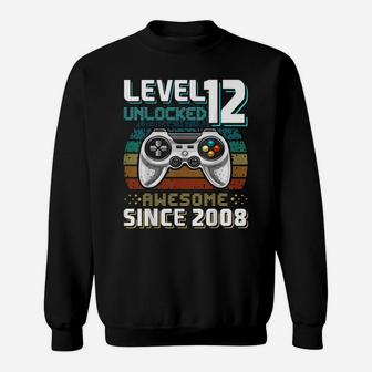 Level 12 Unlocked Awesome 2008 Video Game 12Th Birthday Gift Sweatshirt | Crazezy
