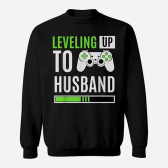 Leveling Up To Husband Gaming Gender Reveal Announcement Sweatshirt | Crazezy